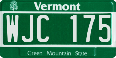 VT license plate WJC175
