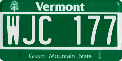 VT license plate WJC177