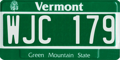 VT license plate WJC179