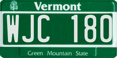 VT license plate WJC180
