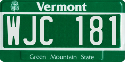 VT license plate WJC181