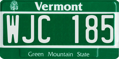VT license plate WJC185