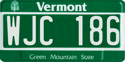 VT license plate WJC186