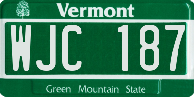 VT license plate WJC187