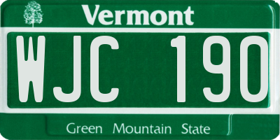 VT license plate WJC190
