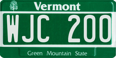 VT license plate WJC200