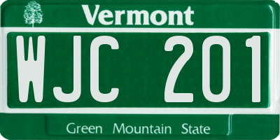 VT license plate WJC201