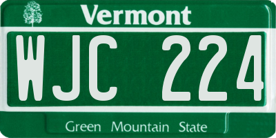 VT license plate WJC224