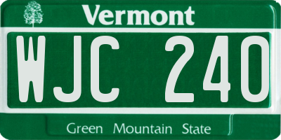 VT license plate WJC240