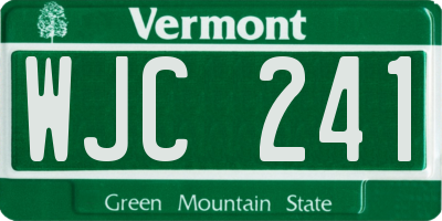VT license plate WJC241