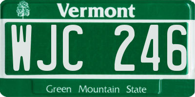 VT license plate WJC246