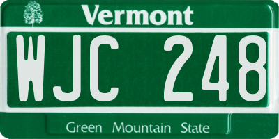VT license plate WJC248