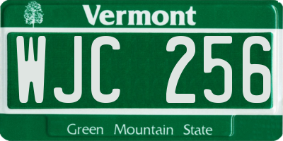VT license plate WJC256