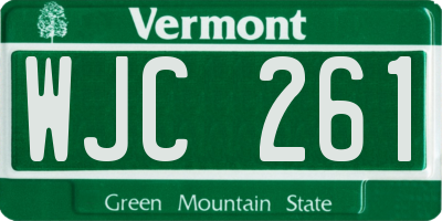 VT license plate WJC261