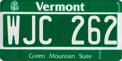 VT license plate WJC262