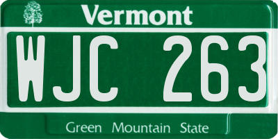 VT license plate WJC263