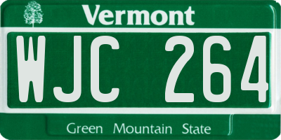 VT license plate WJC264