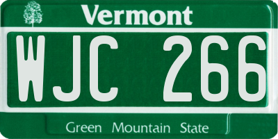 VT license plate WJC266