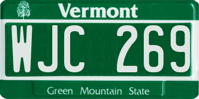 VT license plate WJC269