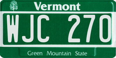 VT license plate WJC270