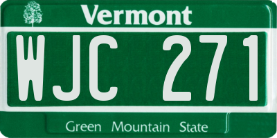 VT license plate WJC271
