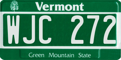 VT license plate WJC272