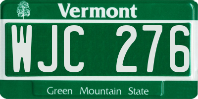 VT license plate WJC276