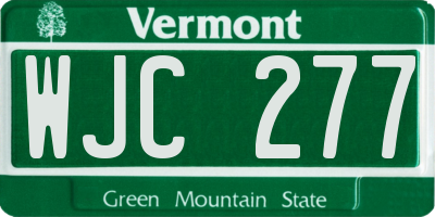 VT license plate WJC277