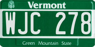 VT license plate WJC278