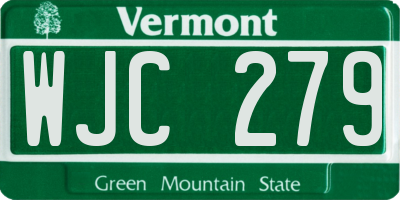 VT license plate WJC279