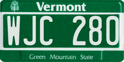 VT license plate WJC280