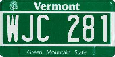 VT license plate WJC281
