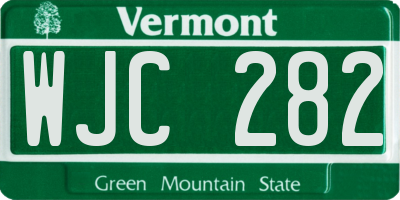 VT license plate WJC282