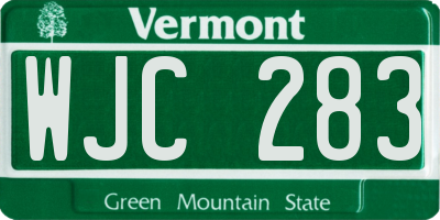 VT license plate WJC283