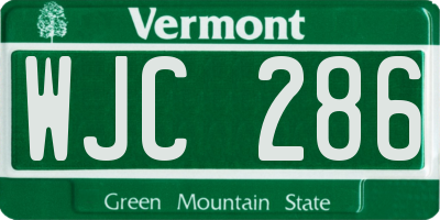 VT license plate WJC286