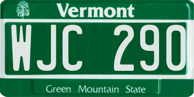 VT license plate WJC290