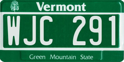 VT license plate WJC291