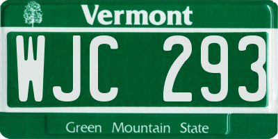 VT license plate WJC293