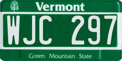 VT license plate WJC297