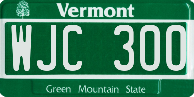VT license plate WJC300