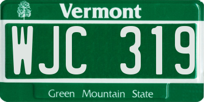 VT license plate WJC319