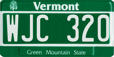 VT license plate WJC320