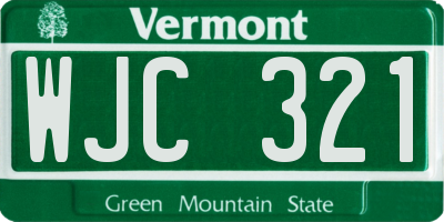 VT license plate WJC321