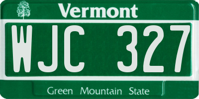VT license plate WJC327