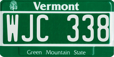 VT license plate WJC338