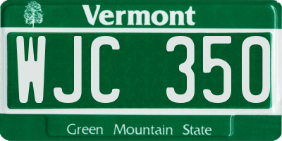 VT license plate WJC350