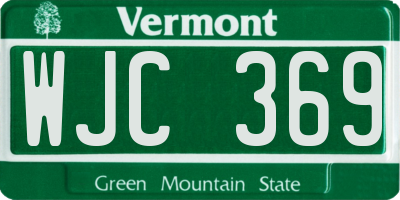 VT license plate WJC369
