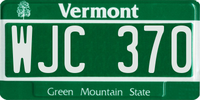 VT license plate WJC370