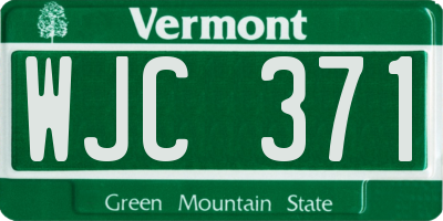 VT license plate WJC371