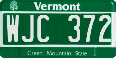 VT license plate WJC372